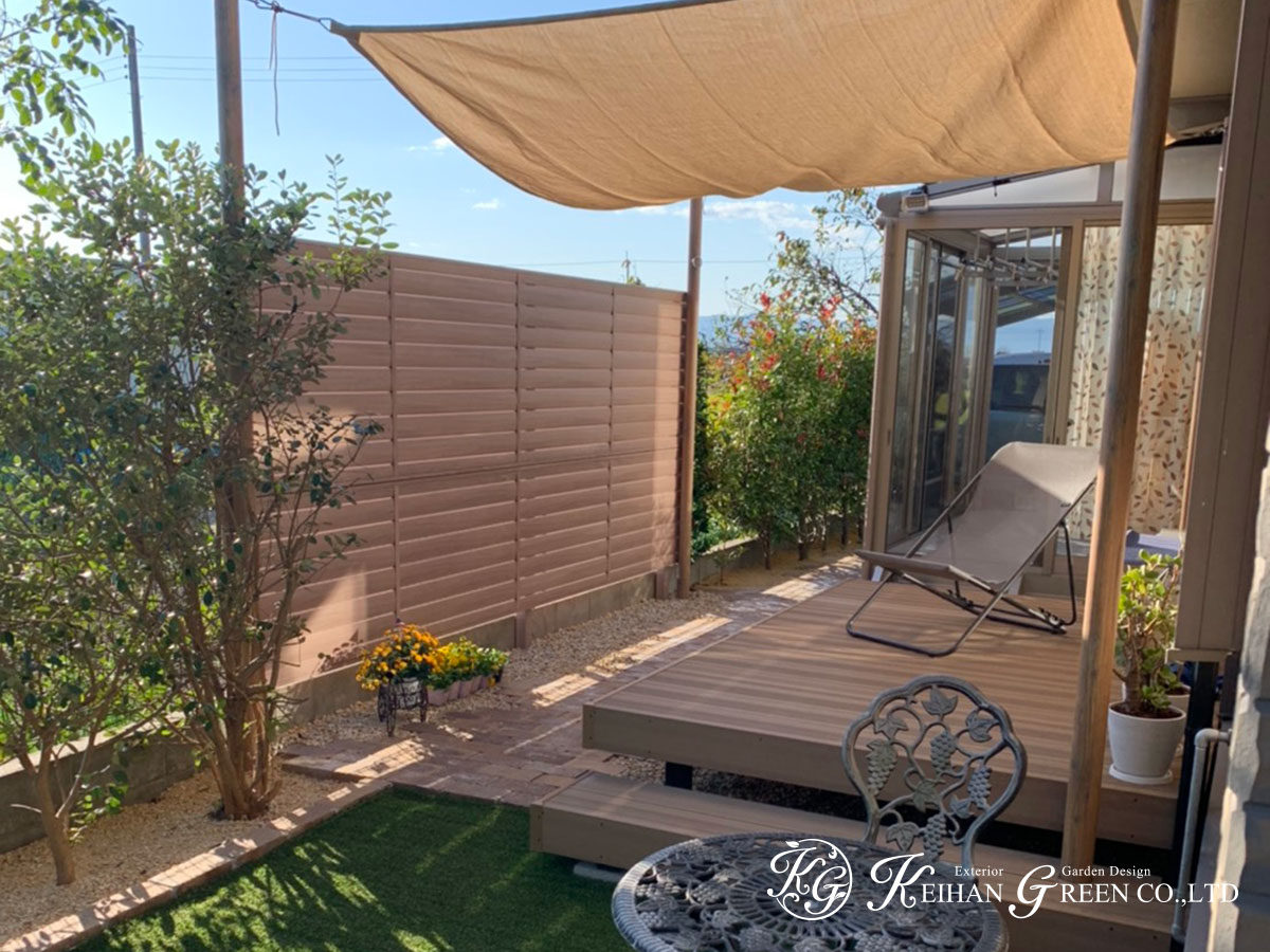 main 5 - ウッドデッキ＆シェードで木陰にいるかのような自然浴空間に　野洲市
