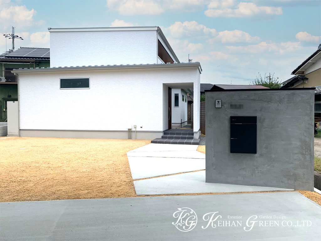 main 2 - 青空に映える開放的なシンプルモダン外構　大津市