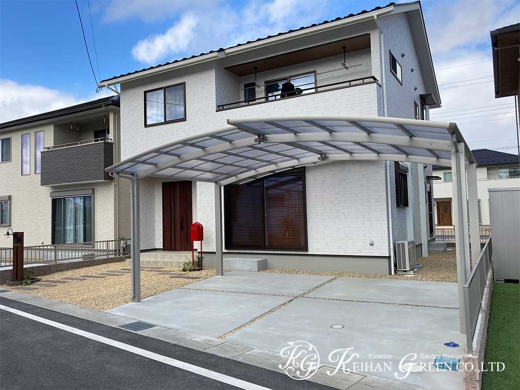 main - シンプルなおうちにナチュラル感をプラスした新築外構　野洲市