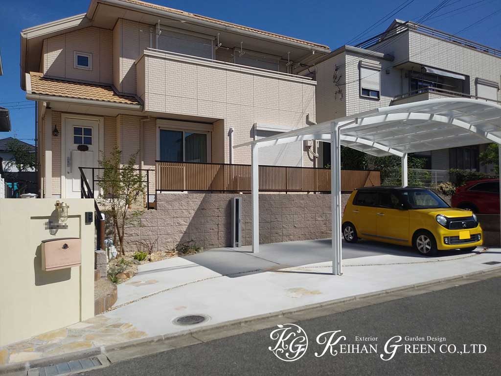 main 1 - すっきり明るい雰囲気のナチュラル外構にリフォーム　木津川市