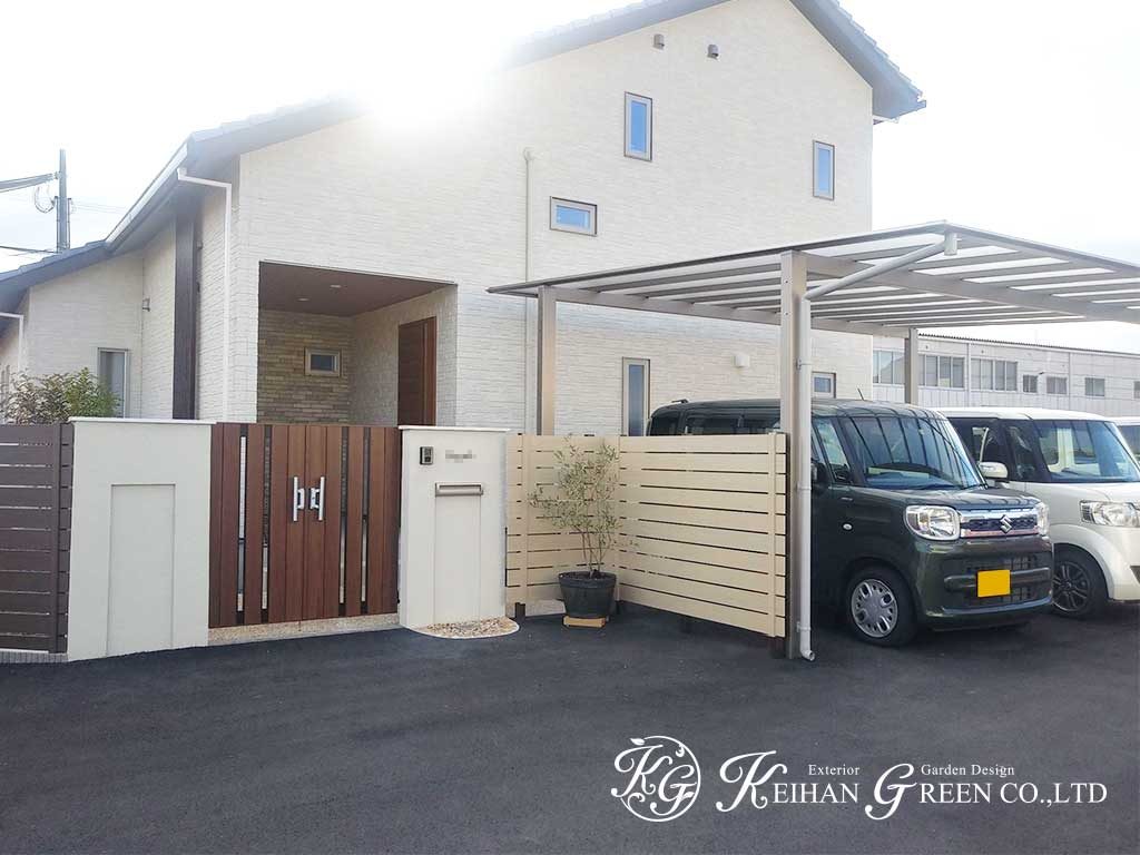 main 6 - エバーアートボードと木調フェンスですっきり目隠し　湖南市