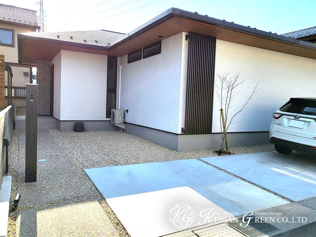 main 2 - シンプルモダンを追求した平屋建ての外構　栗東市